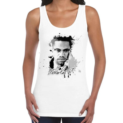 Malcolm X Grunge Design Women's Tank Vest Top L