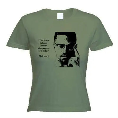 Malcolm X Quote Women's T-Shirt XL / Khaki