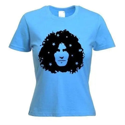 Marc Bolan Stars Women's T-Shirt M / Light Blue