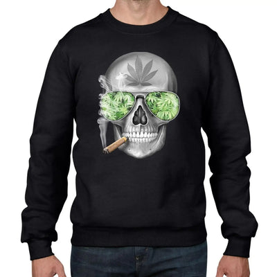 Marijuana Weed Skull Men's Sweatshirt Jumper M