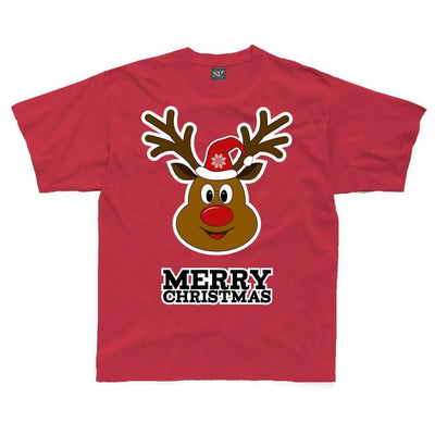Merry Christmas Rudolph Funny Childrens Kids T-Shirt 9-10