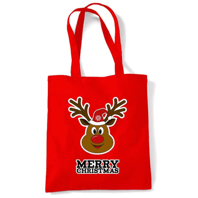 Merry Christmas Rudolph Funny Tote Shoulder Shopping Bag