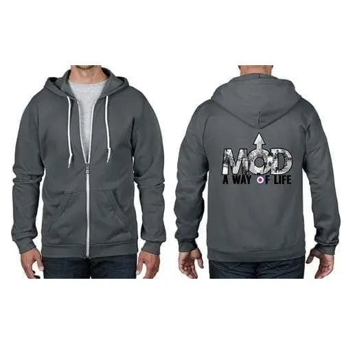 Mod A Way Of Life Full Zip Hoodie M / Charcoal
