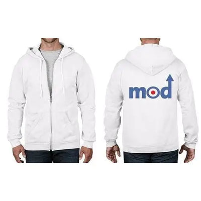 Mod Arrow Logo Full Zip Hoodie L / White