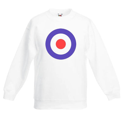 Mod Target Children's Toddler Kids Sweatshirt Jumper 7-8 / White