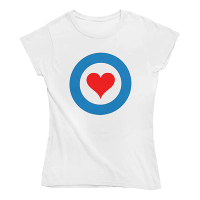 Mod Target Heart Women’s T-Shirt - M - Womens T-Shirt