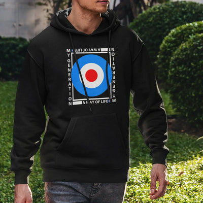 Mod Target My Generation Logo Pull Over Pouch Pocket Hoodie