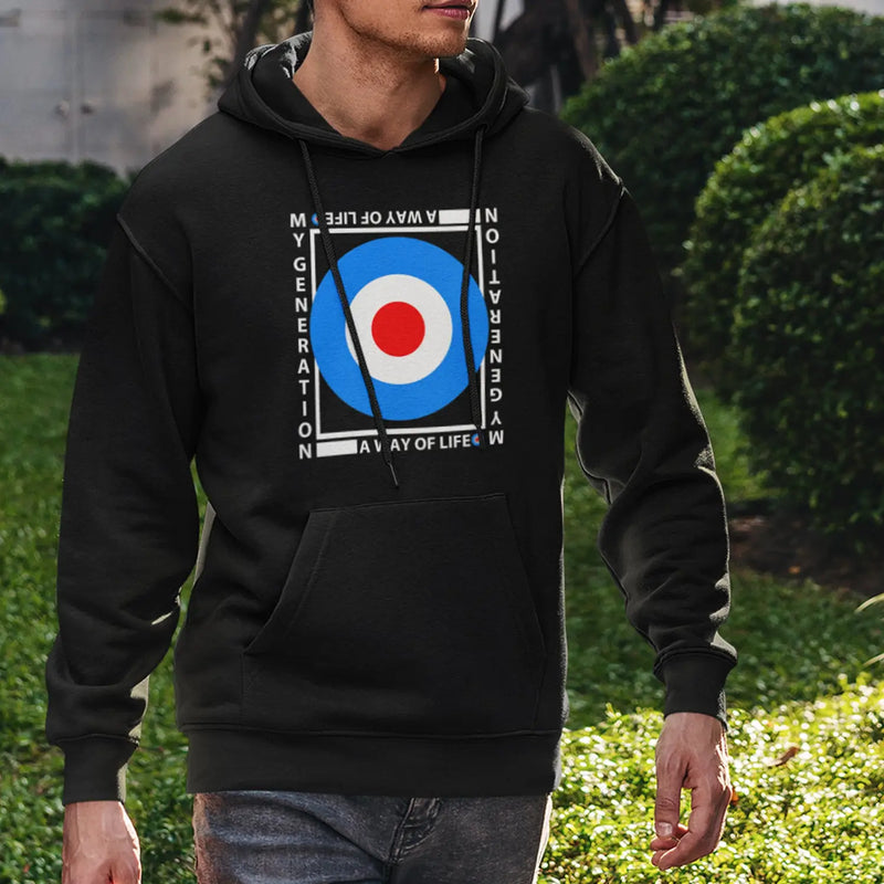 Mod Target My Generation Logo Pull Over Pouch Pocket Hoodie