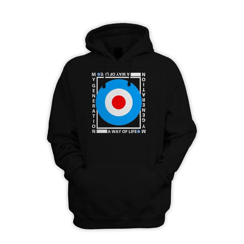 Mod Target My Generation Logo Pull Over Pouch Pocket Hoodie XXL / Black