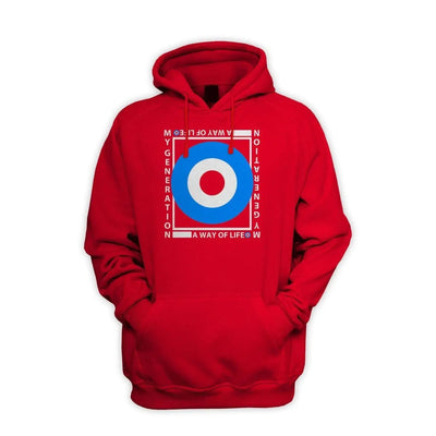 Mod Target My Generation Logo Pull Over Pouch Pocket Hoodie XXL / Red