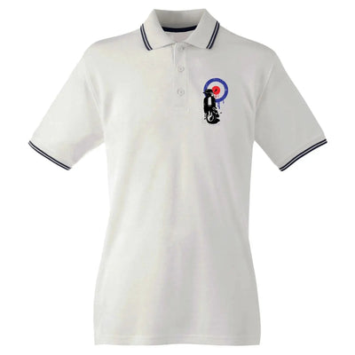 Mod Target Scooter Tipped Polo T-Shirt M