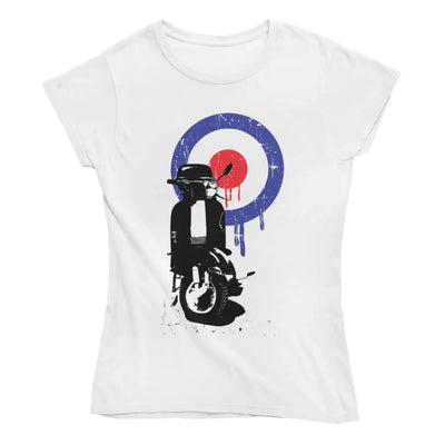 Mod Target Scooter Women’s T-Shirt - S / White - Womens