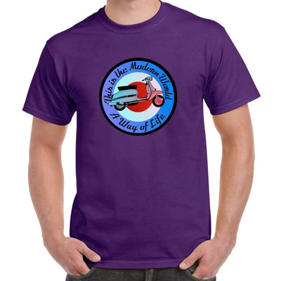 Modern World a Way of Life Mod Target Men's T-Shirt L / Purple