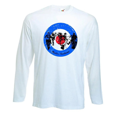 Mods V Rockers Mod Target Logo Long Sleeve T-Shirt L / White