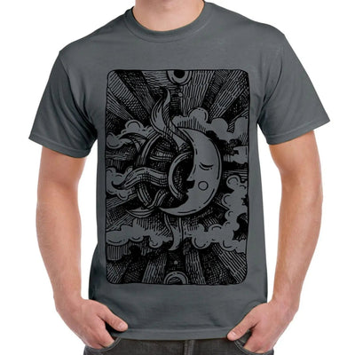 Moon Design Large Print Men's T-Shirt M / Charcoal