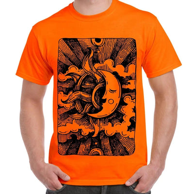 Moon Design Large Print Men's T-Shirt M / Orange