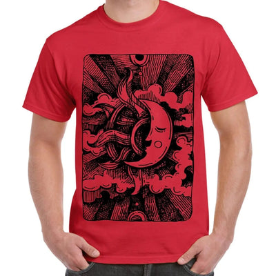 Moon Design Large Print Men's T-Shirt M / Red