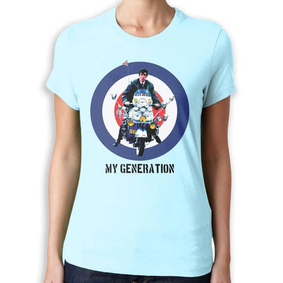My Generation Mod Scooter Women's T-Shirt XL / Light Blue