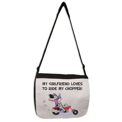 My Girlfriend Loves To Ride My Chopper Laptop Messenger Bag