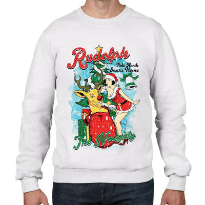 Naughty Rudolph Reindeer Christmas Men's Sweater \ Jumper S