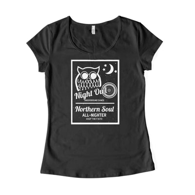 Night Owl Underground Dance Northern Soul Women's T-Shirt S / Black