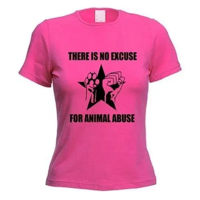 No Excuse For Animal Abuse Ladies T-Shirt XL / Dark Pink