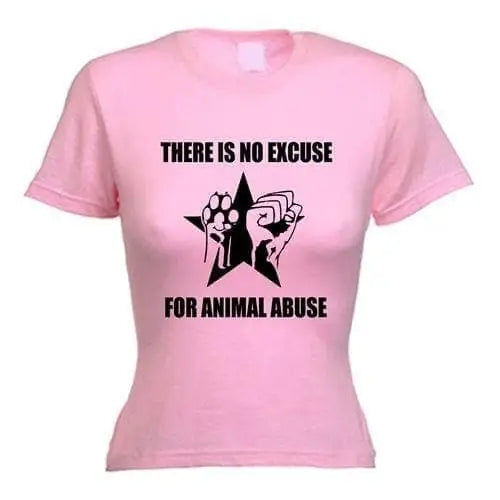 No Excuse For Animal Abuse Ladies T-Shirt XL / Light Pink