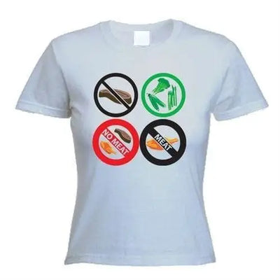 No Meat Signs Women's Vegetarian T-Shirt XL / Light Grey