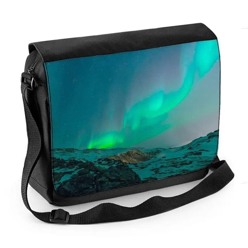 Northern Lights Mountains Laptop Messenger Bag