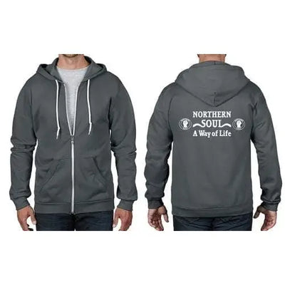 Northern Soul A Way Of Life Full Zip Hoodie M / Charcoal