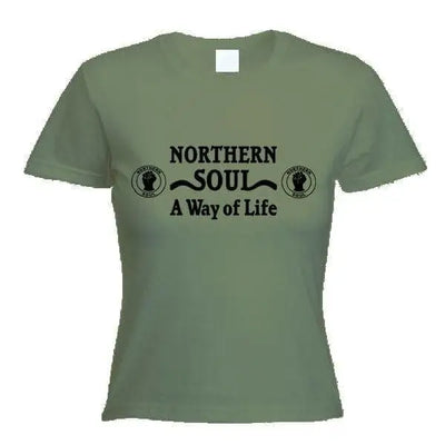 Northern Soul A Way Of Life Women's T-Shirt L / Khaki
