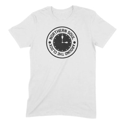 Northern Soul Around the Clock Men's T-Shirt XXL / White