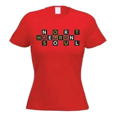 Northern Soul Badges Logo Women's T-Shirt S / Red