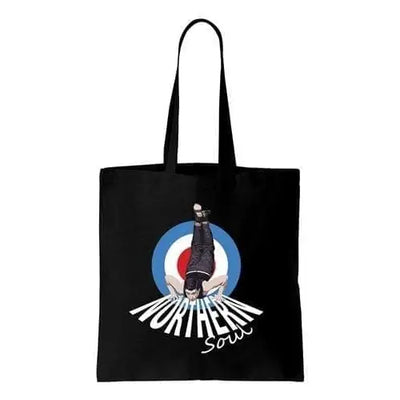Northern Soul Dancer Mod Target Shoulder Shopping Bag Black