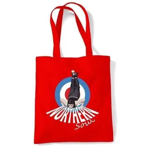 Northern Soul Dancer Mod Target Shoulder Shopping Bag Red