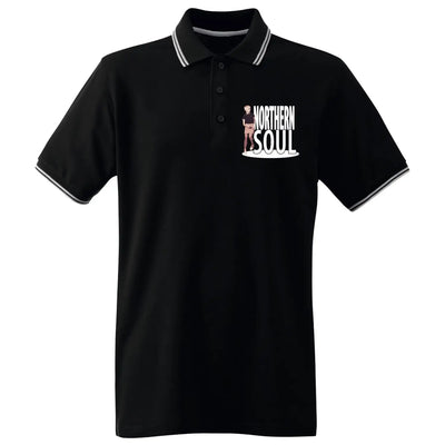 Northern Soul Girl Men's Tipped Polo T-shirt S / Black