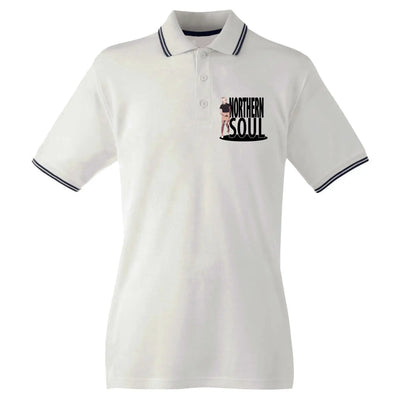 Northern Soul Girl Men's Tipped Polo T-shirt S / White