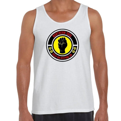 Northern Soul Keep On Keeping On Men's Vest Tank Top L / White