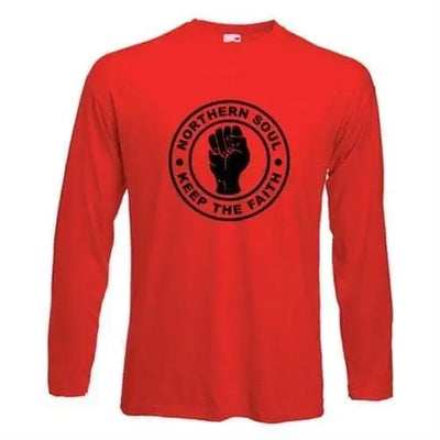 Northern Soul Keep The Faith Long Sleeve T-Shirt L / Red