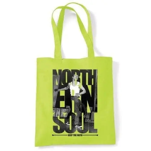 Northern Soul Keep The Faith Photos Shoulder Bag Lime Green