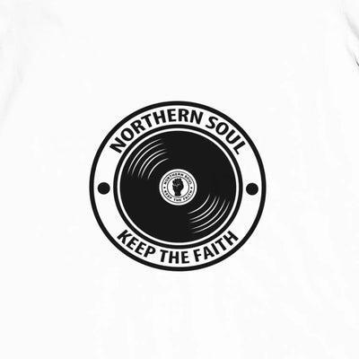 Northern Soul Keep The Faith Record Men's Tipped Polo T-Shirt