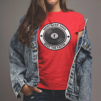Northern Soul Keep The Faith Record Women’s T-Shirt - Womens