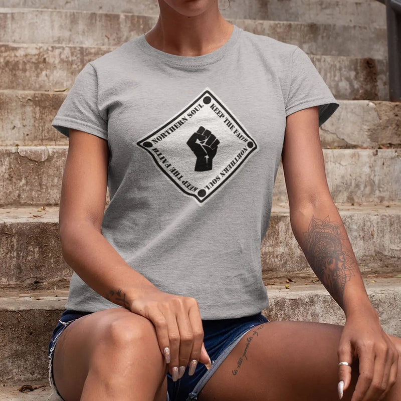 Northern Soul Keep The Faith Square Logo Women’s T-Shirt -