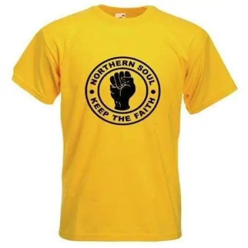 Northern Soul Keep The Faith T-Shirt M / Yellow
