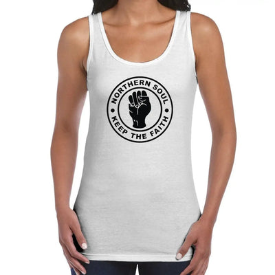 Northern Soul Keep The Faith Women's Tank Vest Top S / White