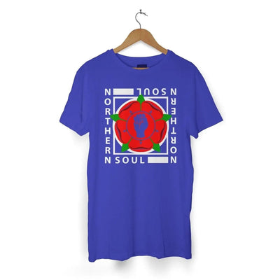 Northern Soul Lancashire Red Rose Logo Men's T-Shirt L / Royal Blue