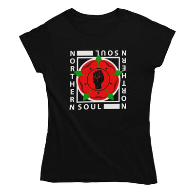 Northern Soul Lancashire Red Rose Logo Women’s T-Shirt - M /