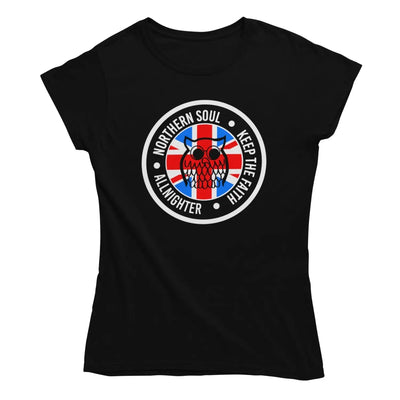 Northern Soul Night Owl Union Jack Women’s T-Shirt - M /