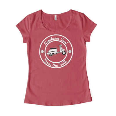 Northern Soul Scooter Black and White Logo Women's T-Shirt L / Red