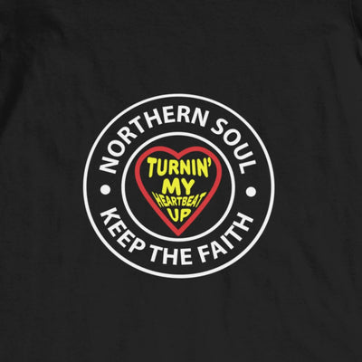 Northern Soul Turnin' My Heartbeat Up Men's Contrast Tipped Polo Shirt